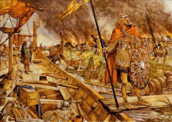 Vikingen voor Dorestad.